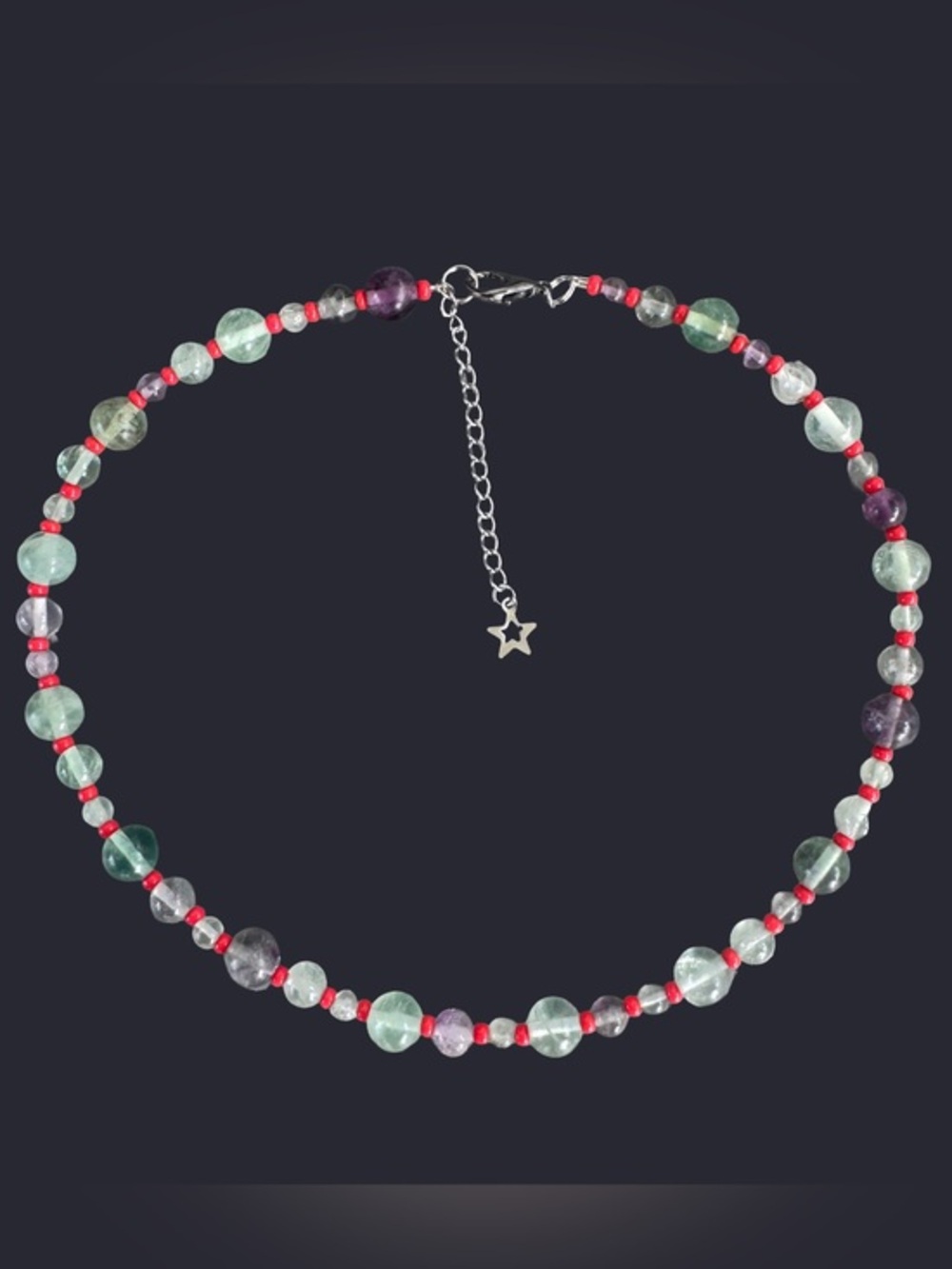 Fluorite Gemstone Bead Necklace